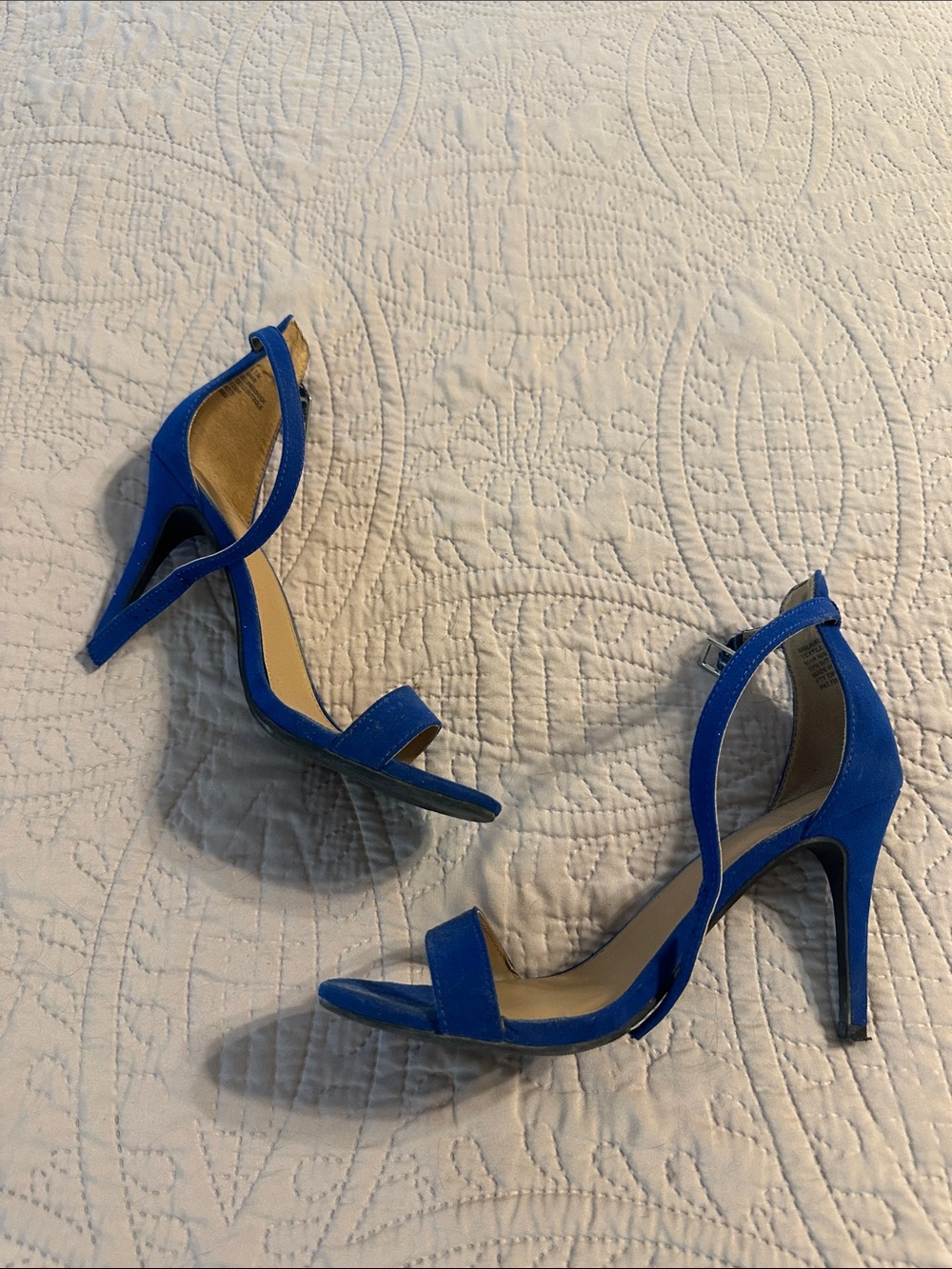 Elegant Blue Suede High Heel Sandals - Women's Dress Shoes